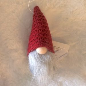 NEW Gnome Red Crochet Christmas Ornament